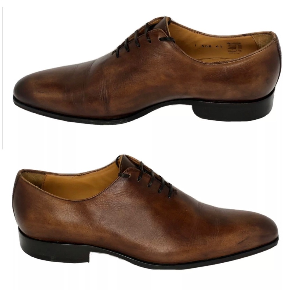 Jose Real Blake Italy Basoto Slavato Cuoio Calf Skin Leather Oxfords  SZ 41/11